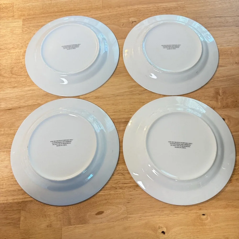 Set of 4 Faith Hope Love Joy Teapot Collector Plates 8